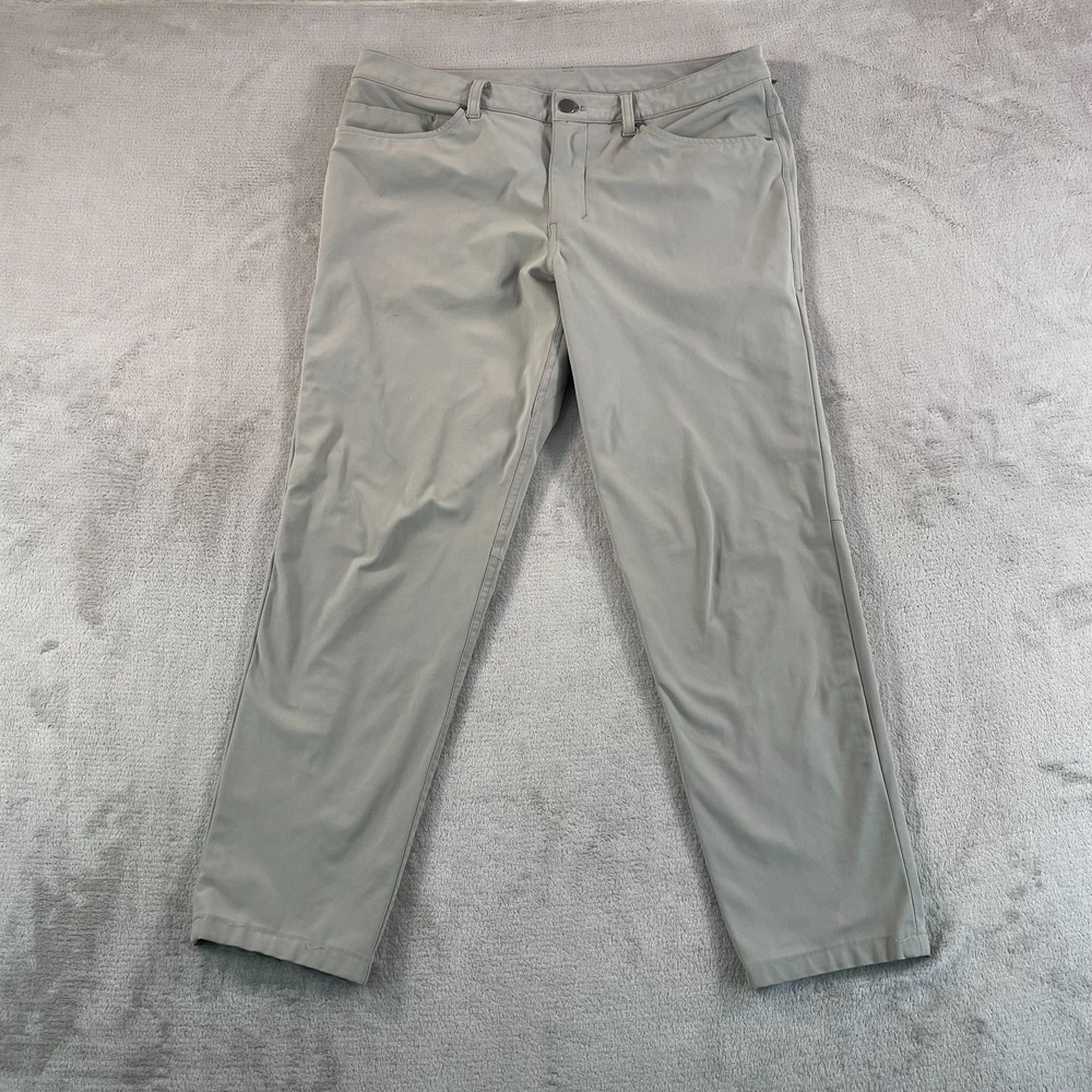 Lululemon ABC Pants Men 34x27 (Tag 32) Riverstone Slim Performance Warpstreme